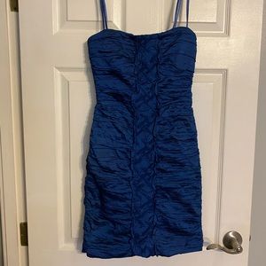 BCGB Maxazria Strapless Cobalt Cocktail Dress